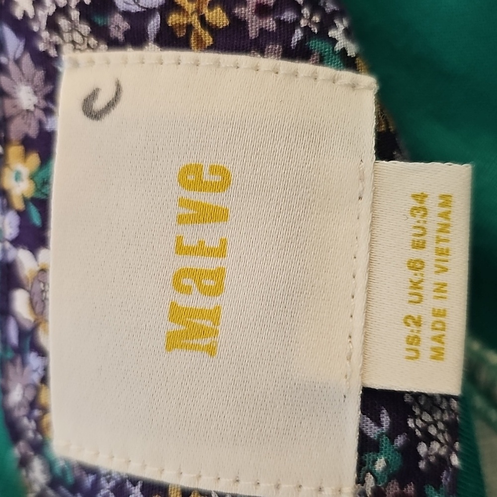 Anthropologie Maeve Green‎ and White Patterned Women's Dress. Size 2 - Picture 6 of 8